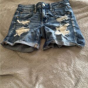 American Eagle Outfitters Ripped Blue Jean Shorts